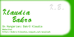 klaudia bakro business card