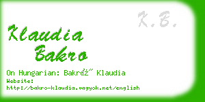 klaudia bakro business card